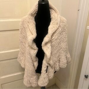 TwinSet Simona Barbieri Italy Lapin Rabbit Ruffle Cape Old Money Quiet Luxury 0S